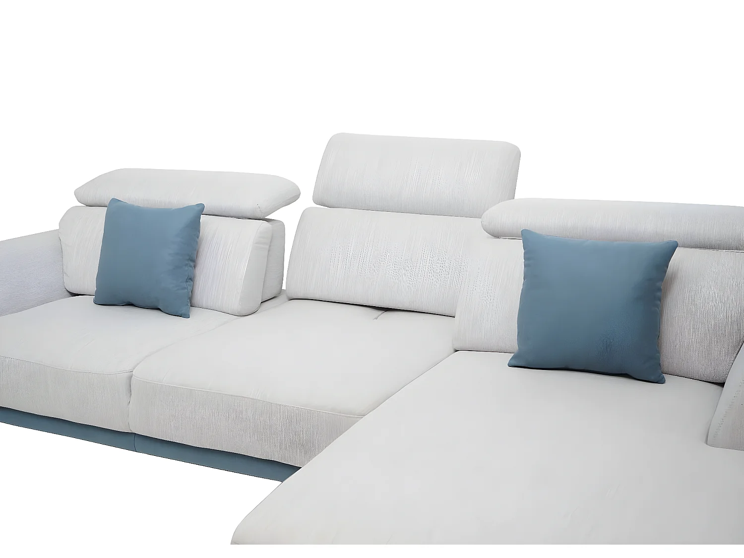 Divano angolare a L 3 posti MCW-G44 tessuto grigio chiaro penisola a sinistra