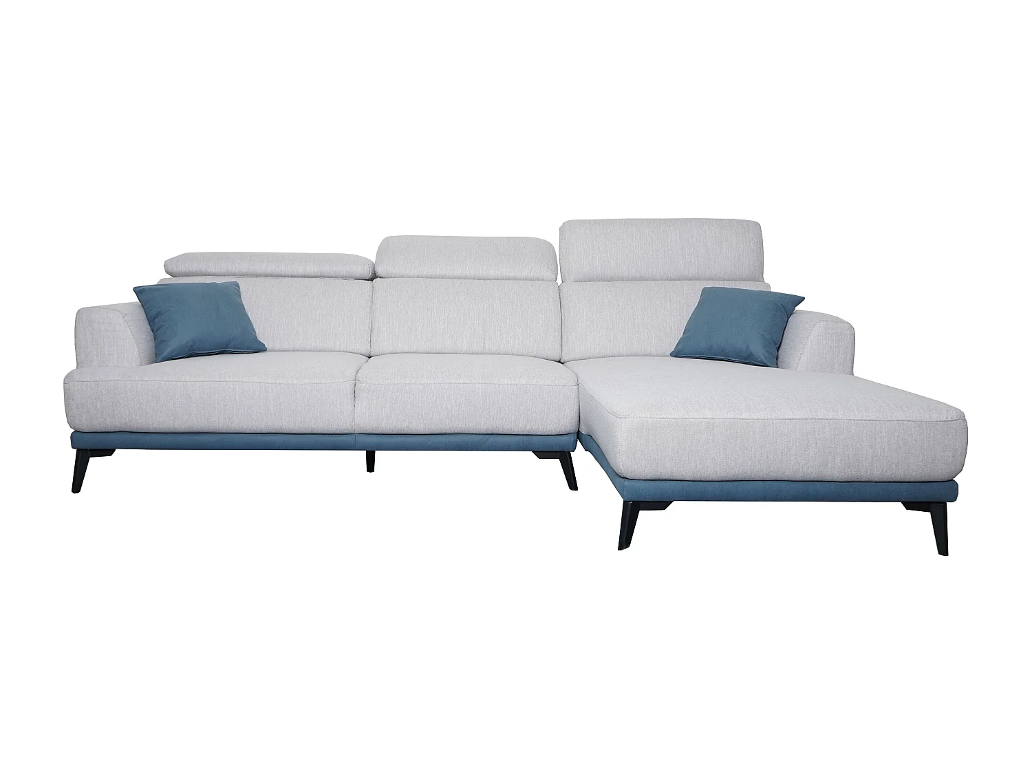 Sofa MCW-G44 w kształcie litery L,  prawa, jasnoszara
