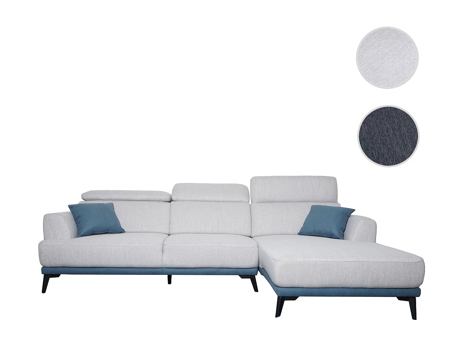 Sofa MCW-G44 w kształcie litery L,  prawa, jasnoszara