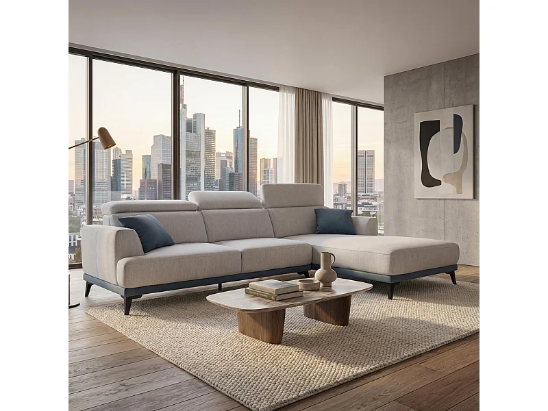 Sofa MCW-G44 L-Form, Rechts, hellgrau