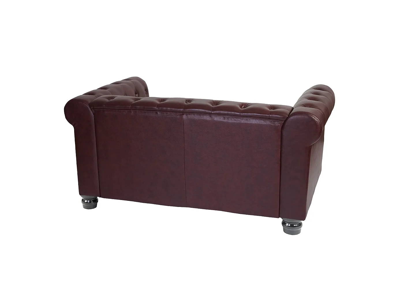 Canapé lounge de luxe 2 places Edinburgh,  pieds ronds, brun rouge