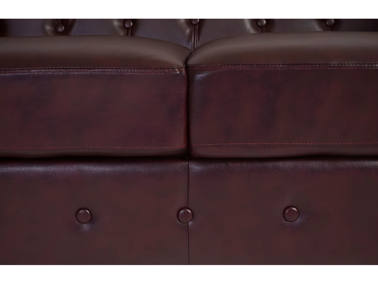 Canapé lounge de luxe 2 places Edinburgh,  pieds ronds, brun rouge