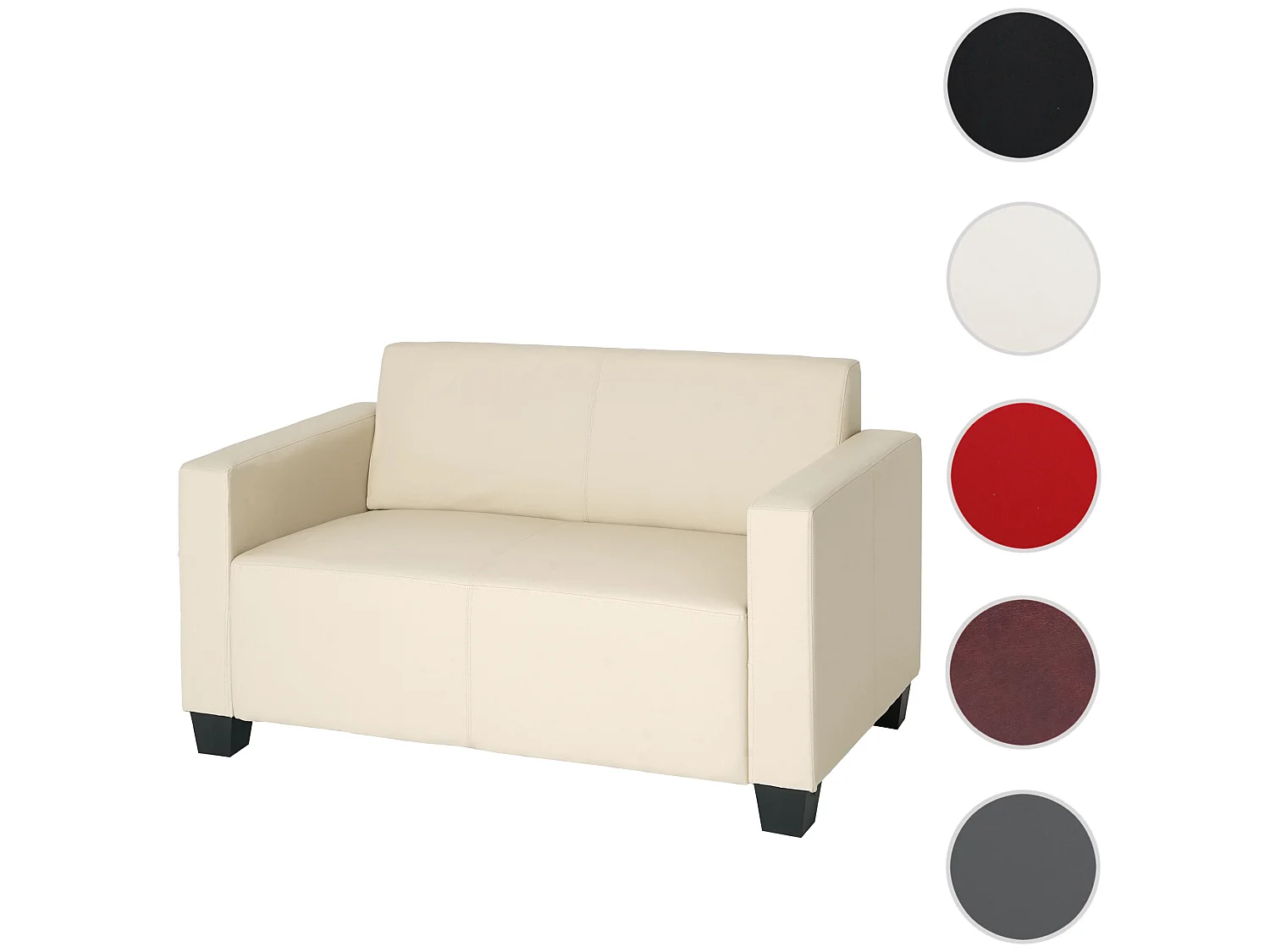 2er Sofa Moncalieri Kunstleder, Creme