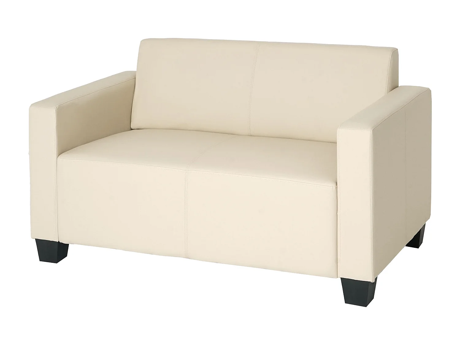 Sofa dwuosobowa Moncalieri ze sztucznej skóry,  kremowa