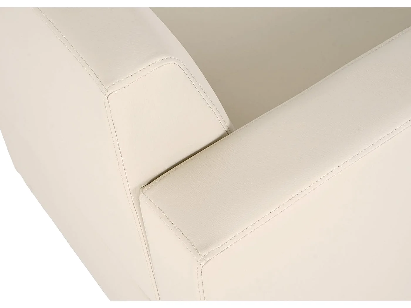 Sofa dwuosobowa Moncalieri ze sztucznej skóry,  kremowa