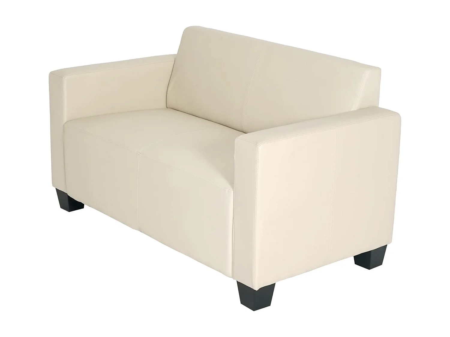 Sofa dwuosobowa Moncalieri ze sztucznej skóry,  kremowa