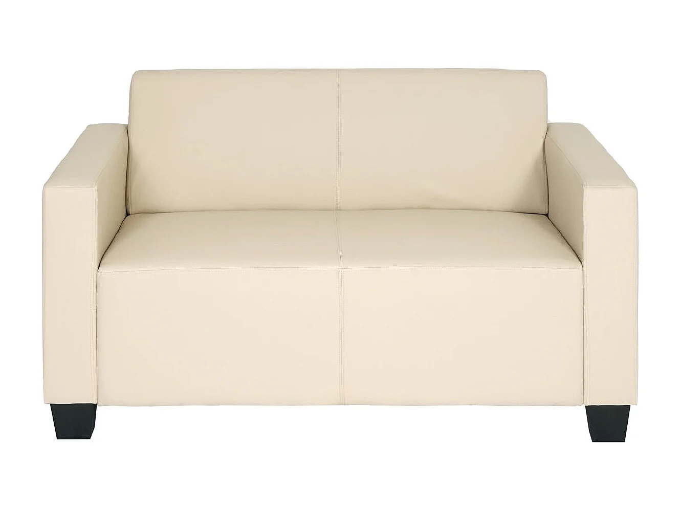 Sofa dwuosobowa Moncalieri ze sztucznej skóry,  kremowa