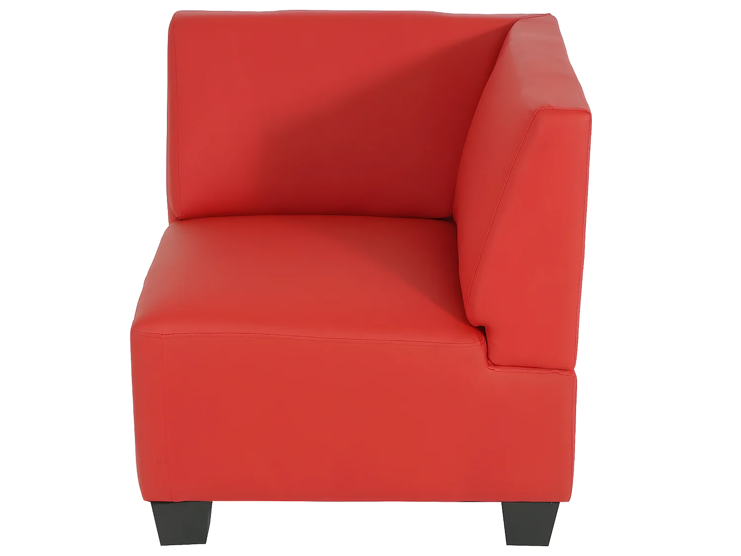 Salotto modulare componibile lounge moderno Lione N71 ecopelle divano 3 posti alto rosso