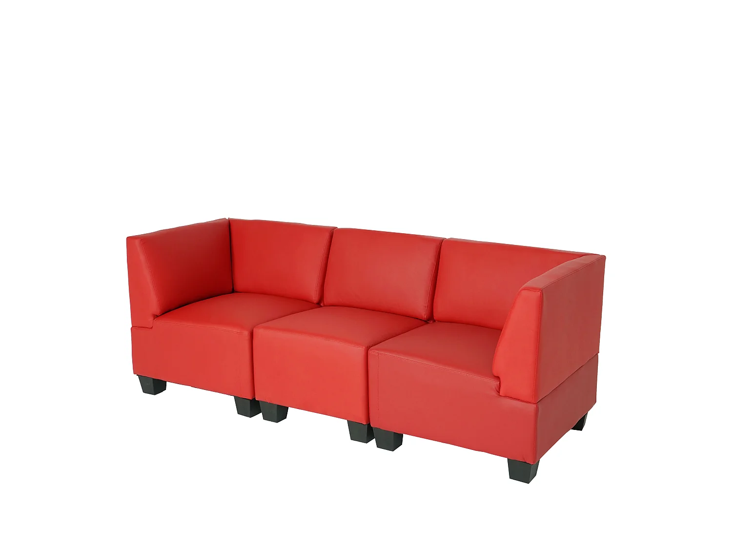 Modułowa sofa 3-osobowa Moncalieri,  czerwony, wysokie podłokietniki