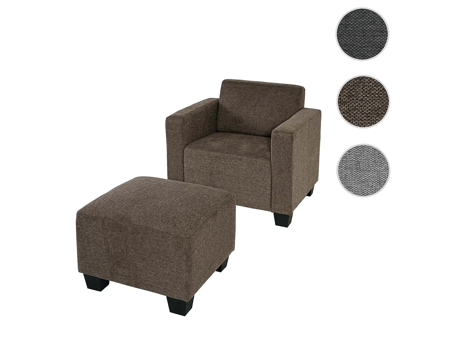 Modułowa 4-osobowa sofa Moncalieri,  brązowa