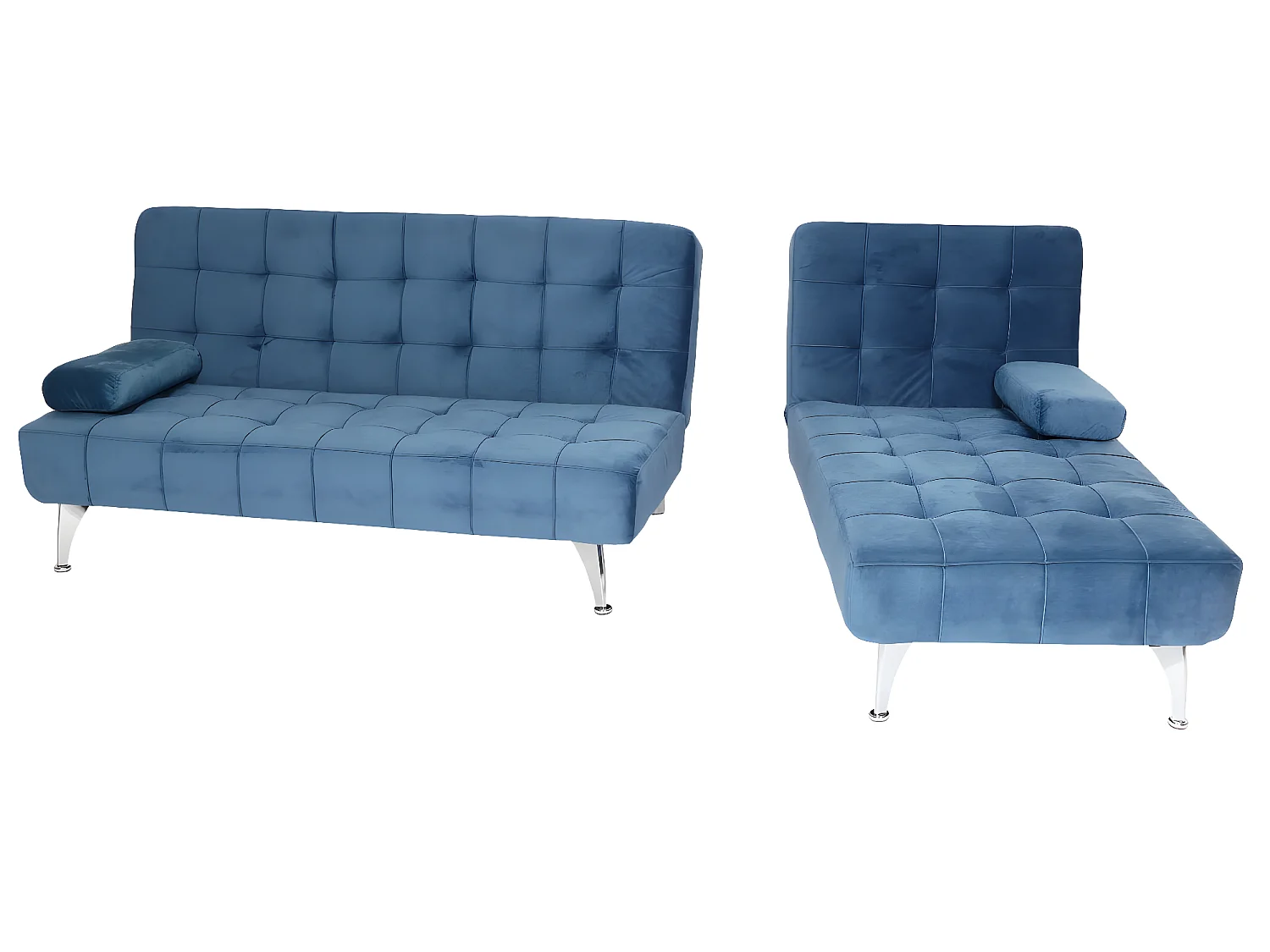 Slaapbank MCW-K22,  fluweel blauw