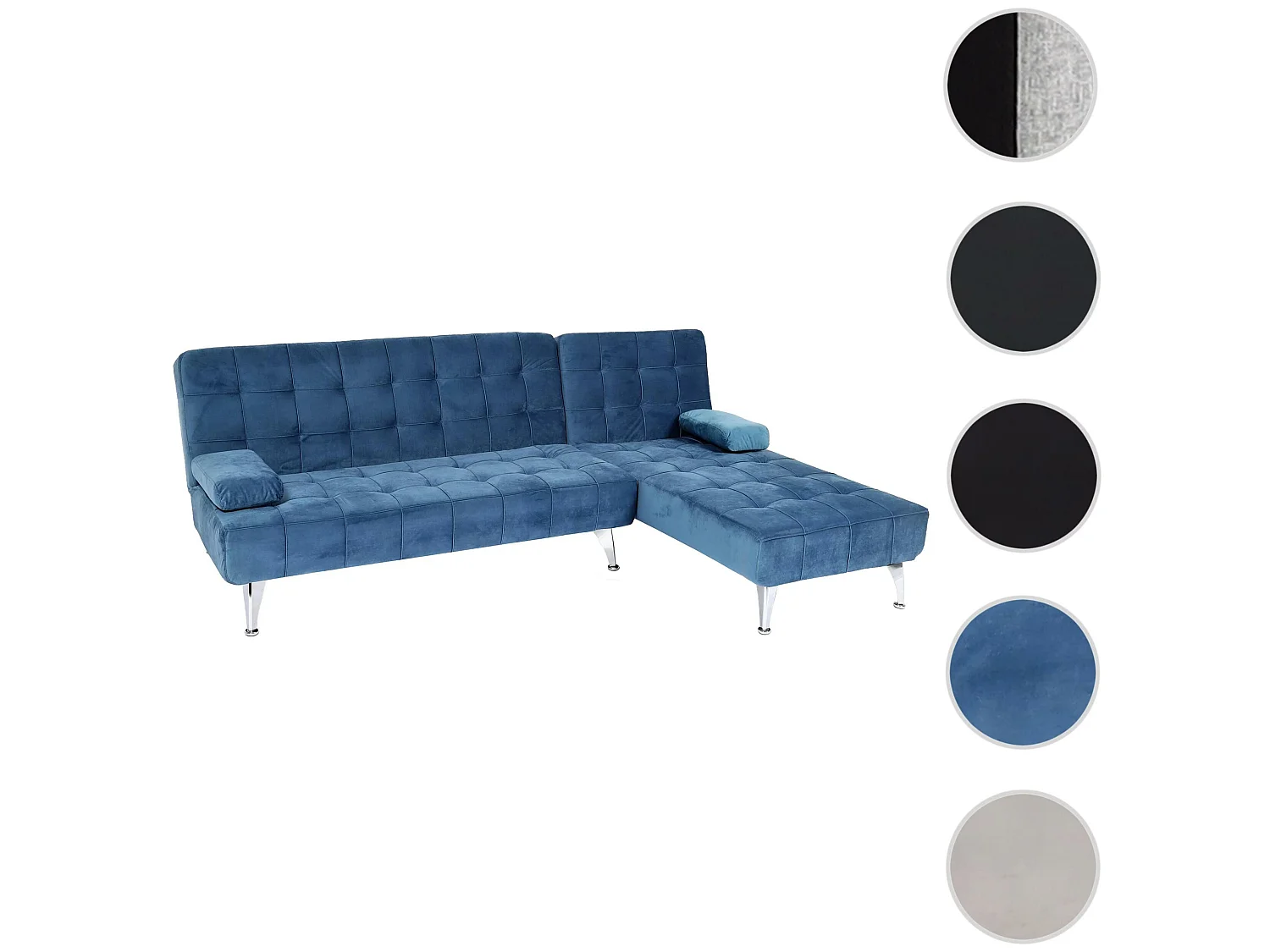 Slaapbank MCW-K22,  fluweel blauw