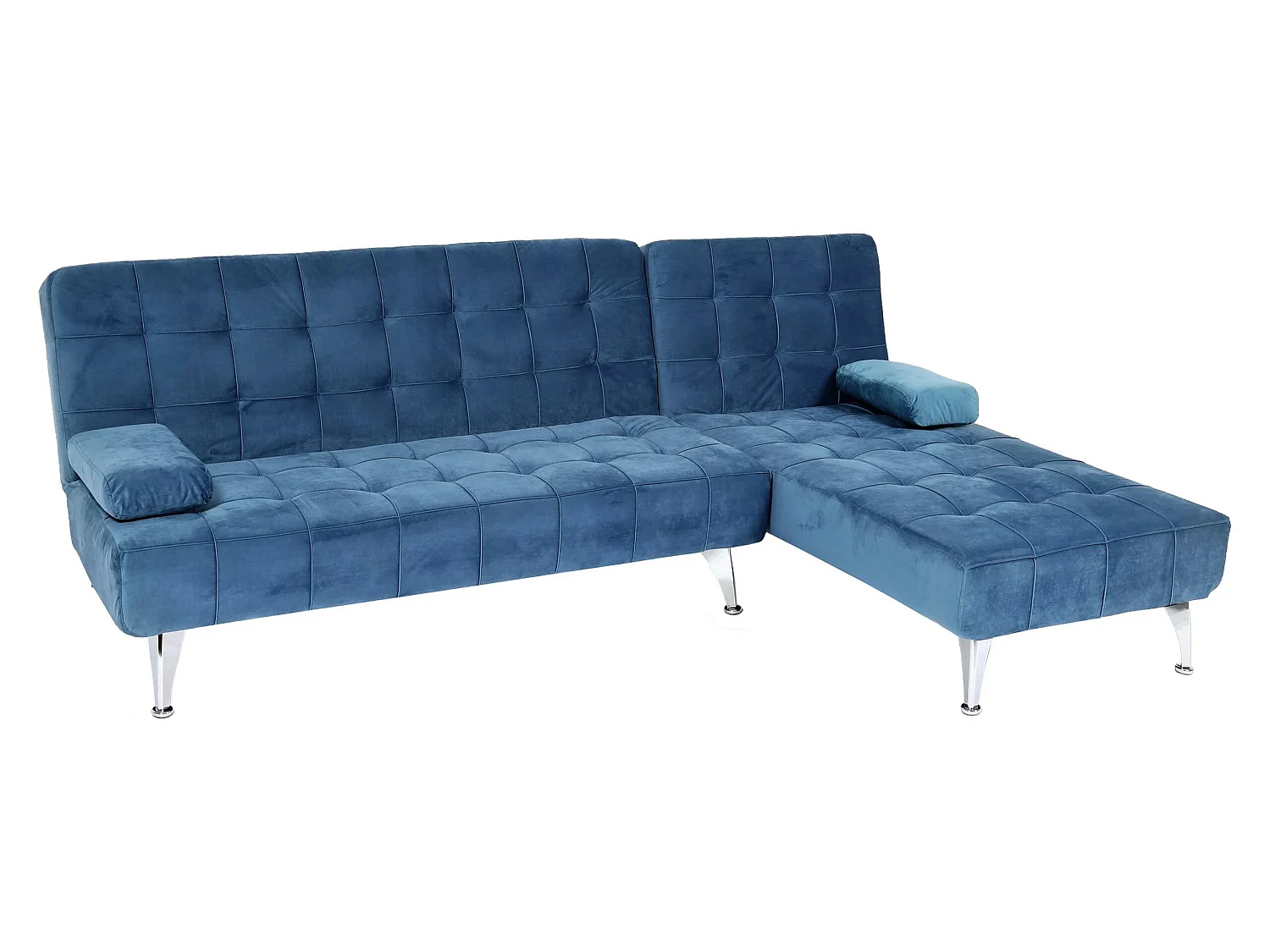 Sofa rozkładana MCW-K22,  aksamitny niebieski