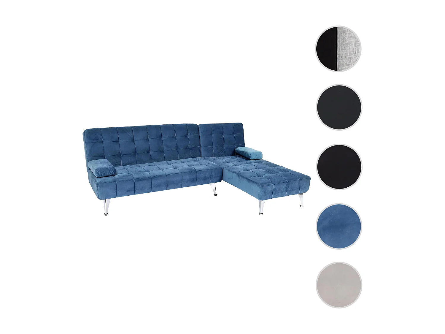 Schlafsofa MCW-K22, Samt blau