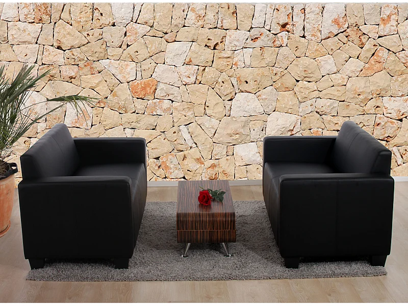 Moncalieri bankstel (set van 2),  zwart