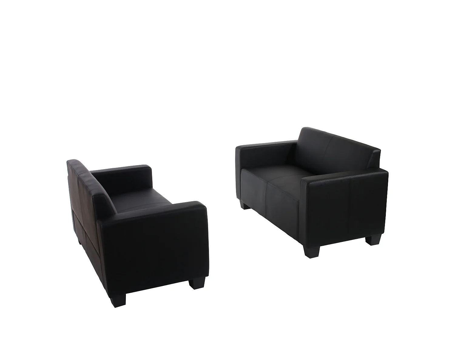 Sofa-Garnitur Moncalieri (2er-Set), Schwarz