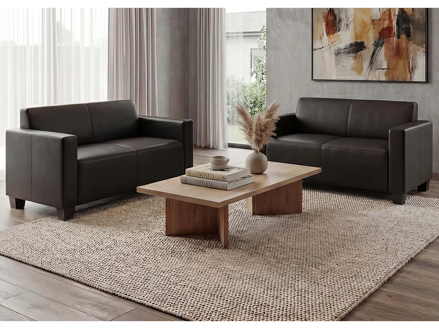 Zestaw sof Moncalieri (zestaw 2 sztuki),  czarna