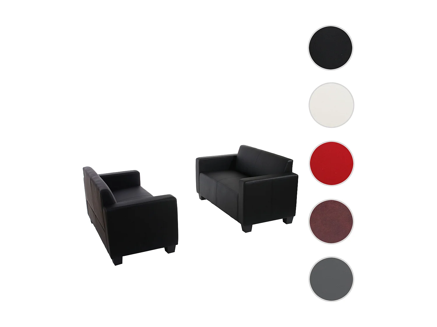 Zestaw sof Moncalieri (zestaw 2 sztuki),  czarna