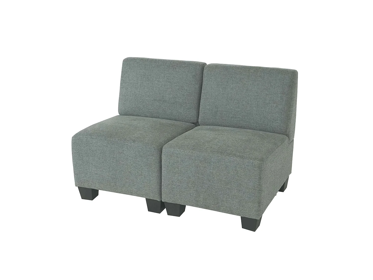 Canapé modulaire 2 places Moncalieri,  gris, sans accoudoirs
