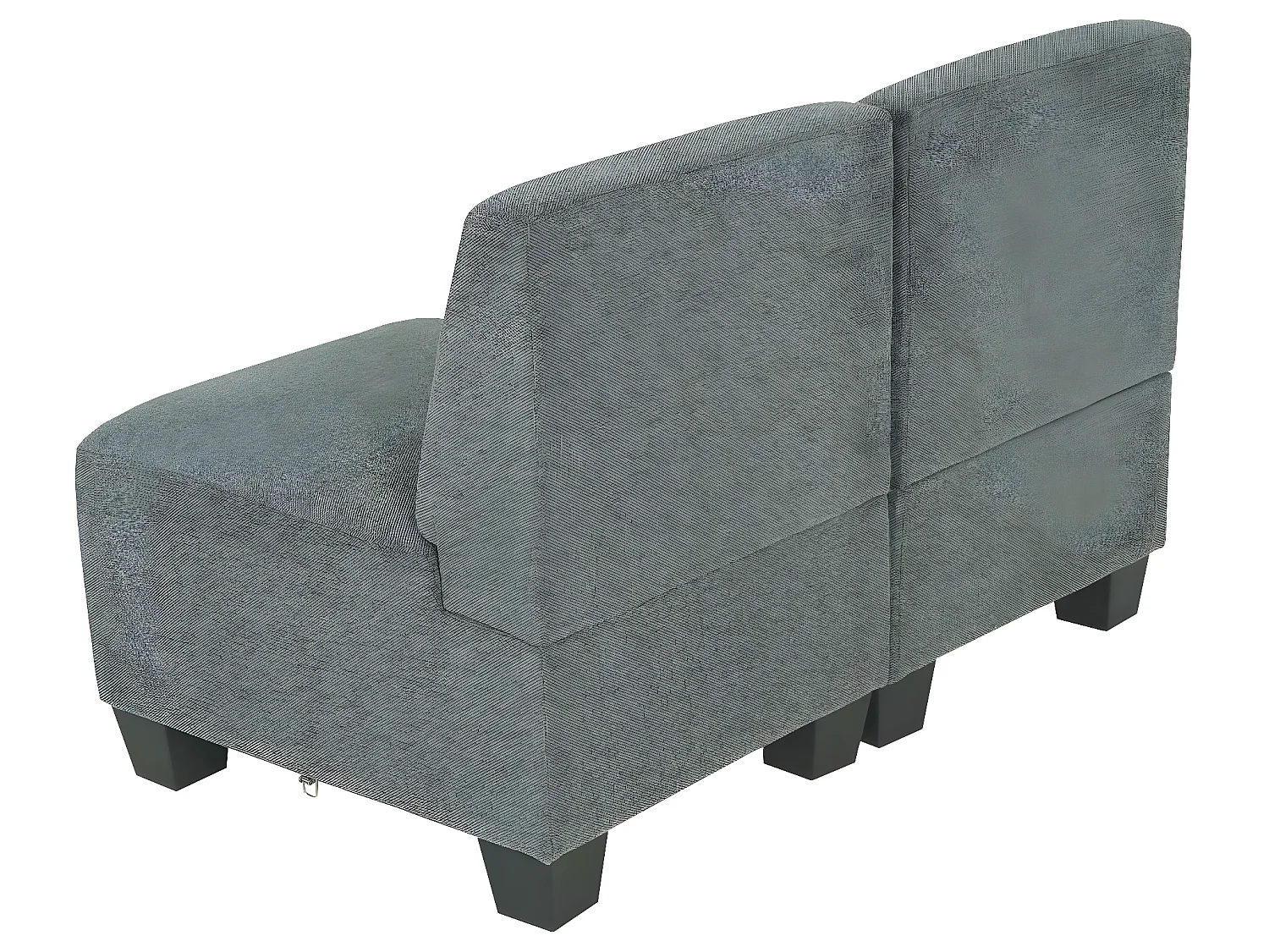 Canapé modulaire 2 places Moncalieri,  gris, sans accoudoirs