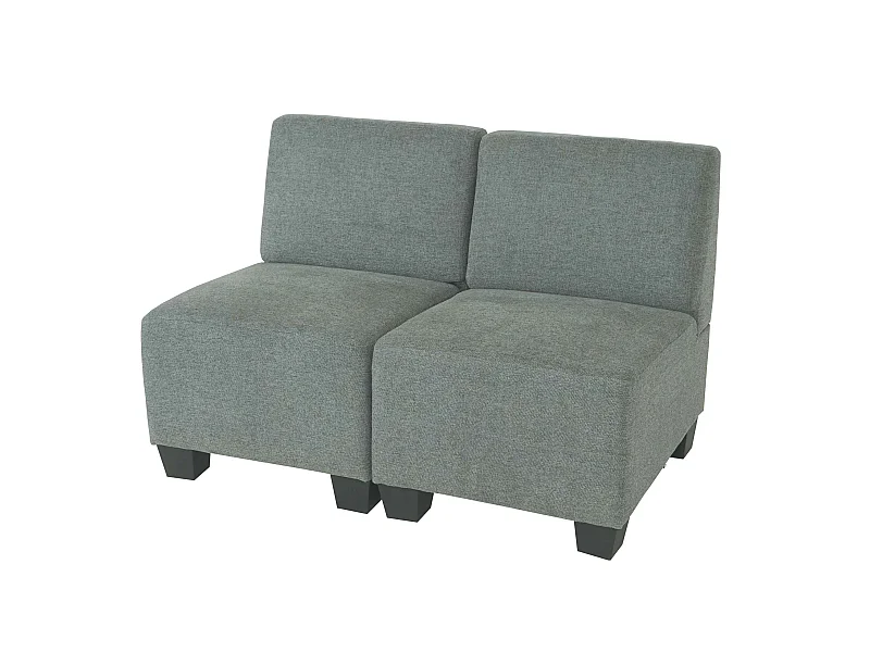 Sofá modular de 2 lugares Moncalieri,  cinzento, sem apoios de braços
