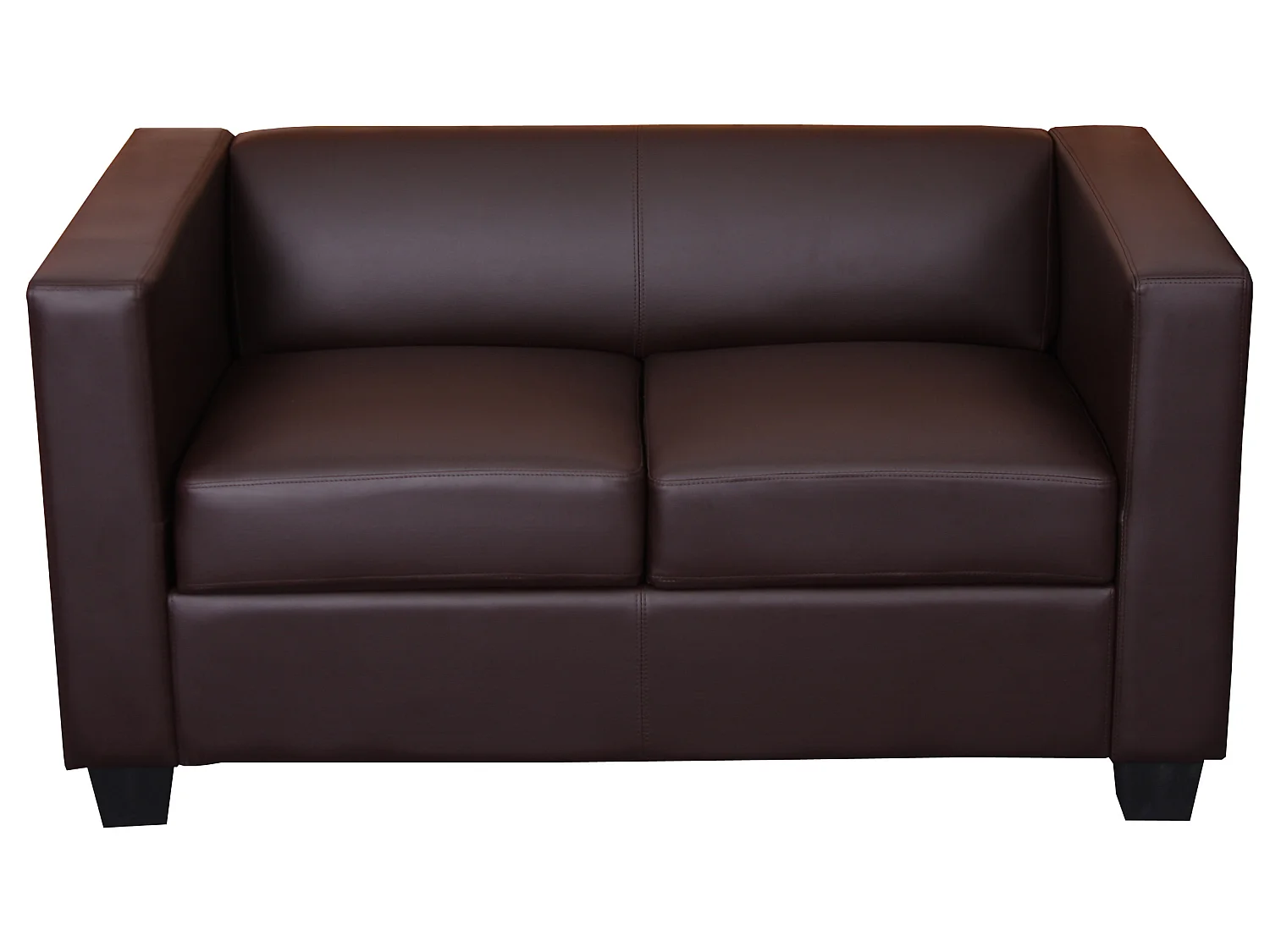 Divano sofa 2 posti lounge moderno elegante serie Lille M65 75x137x70cm ecopelle marrone