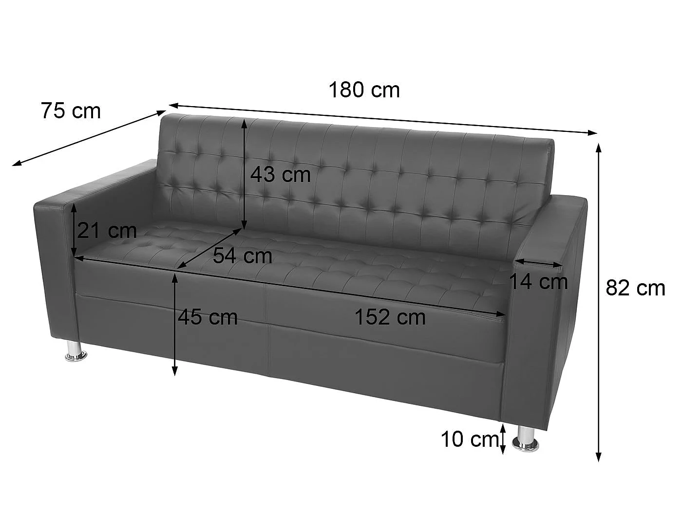 Pori 3-Seater Sofa,  coffee