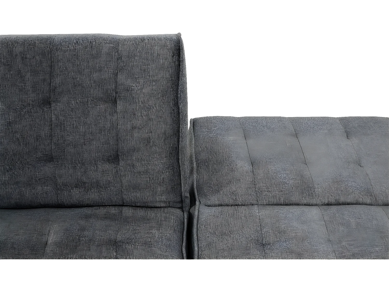 Divano letto angolare con penisola sofà reclinabile MCW-K38 legno tessuto grigio scuro