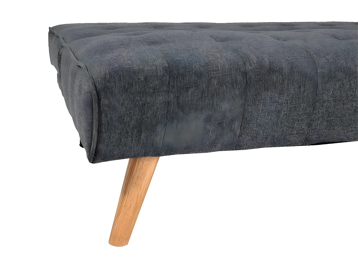 Divano letto angolare con penisola sofà reclinabile MCW-K38 legno tessuto grigio scuro