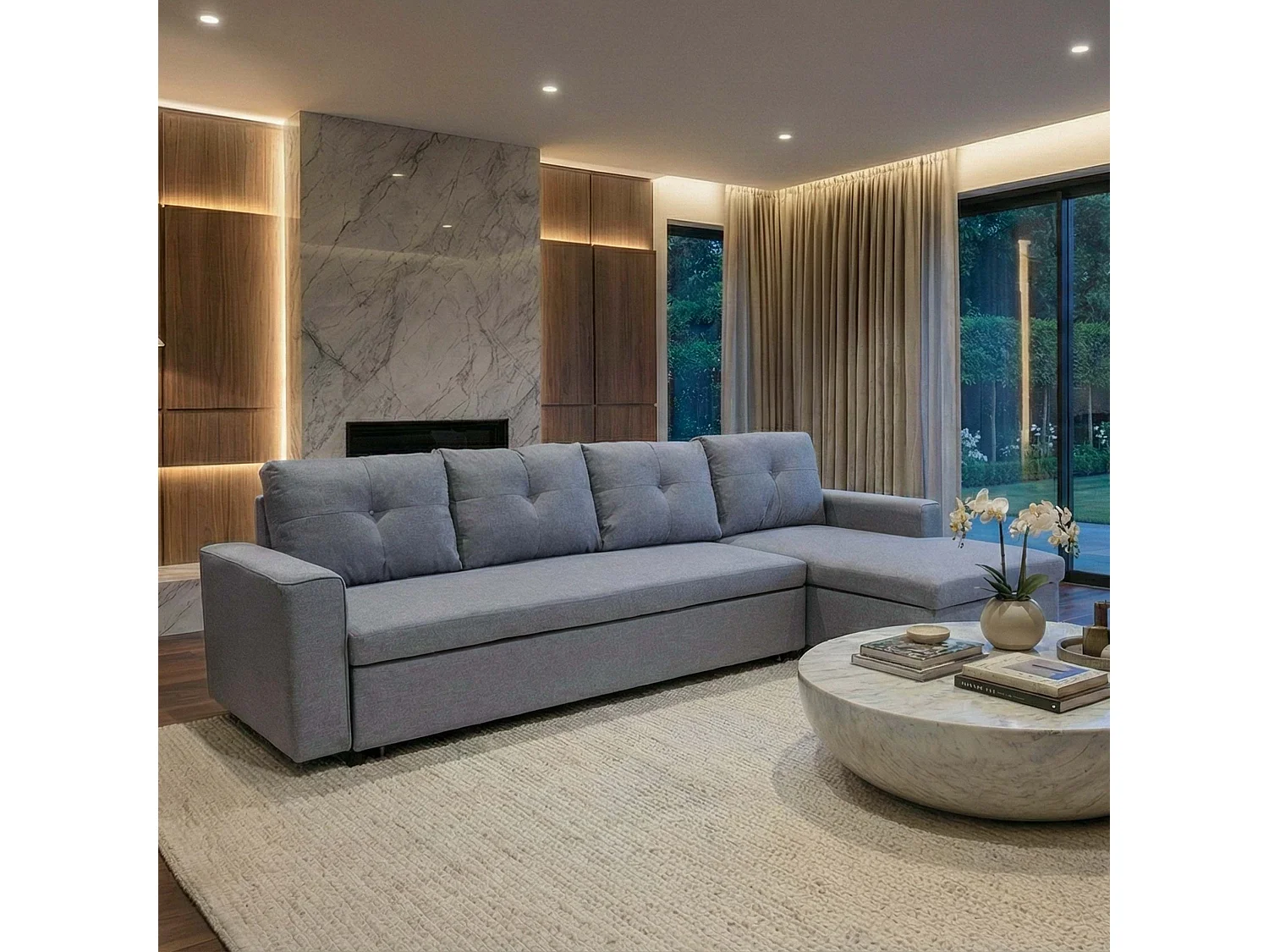 Narożnik z pojemnikiem MCW-L16,  szary