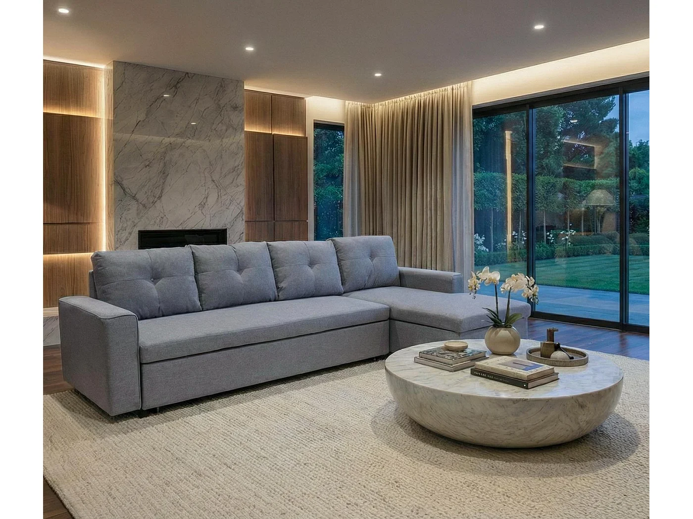 Narożnik z pojemnikiem MCW-L16,  szary