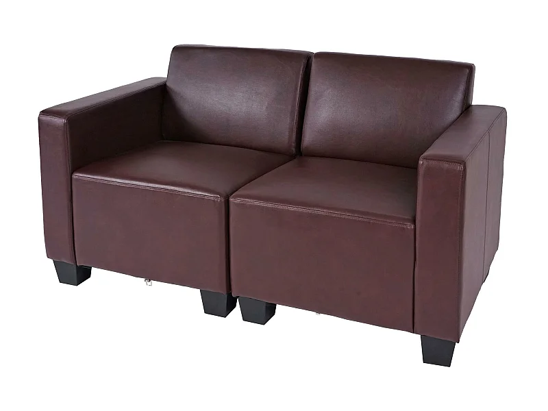 Salotto modulare componibile lounge moderno Lione N71 ecopelle divano 2 posti bordeaux