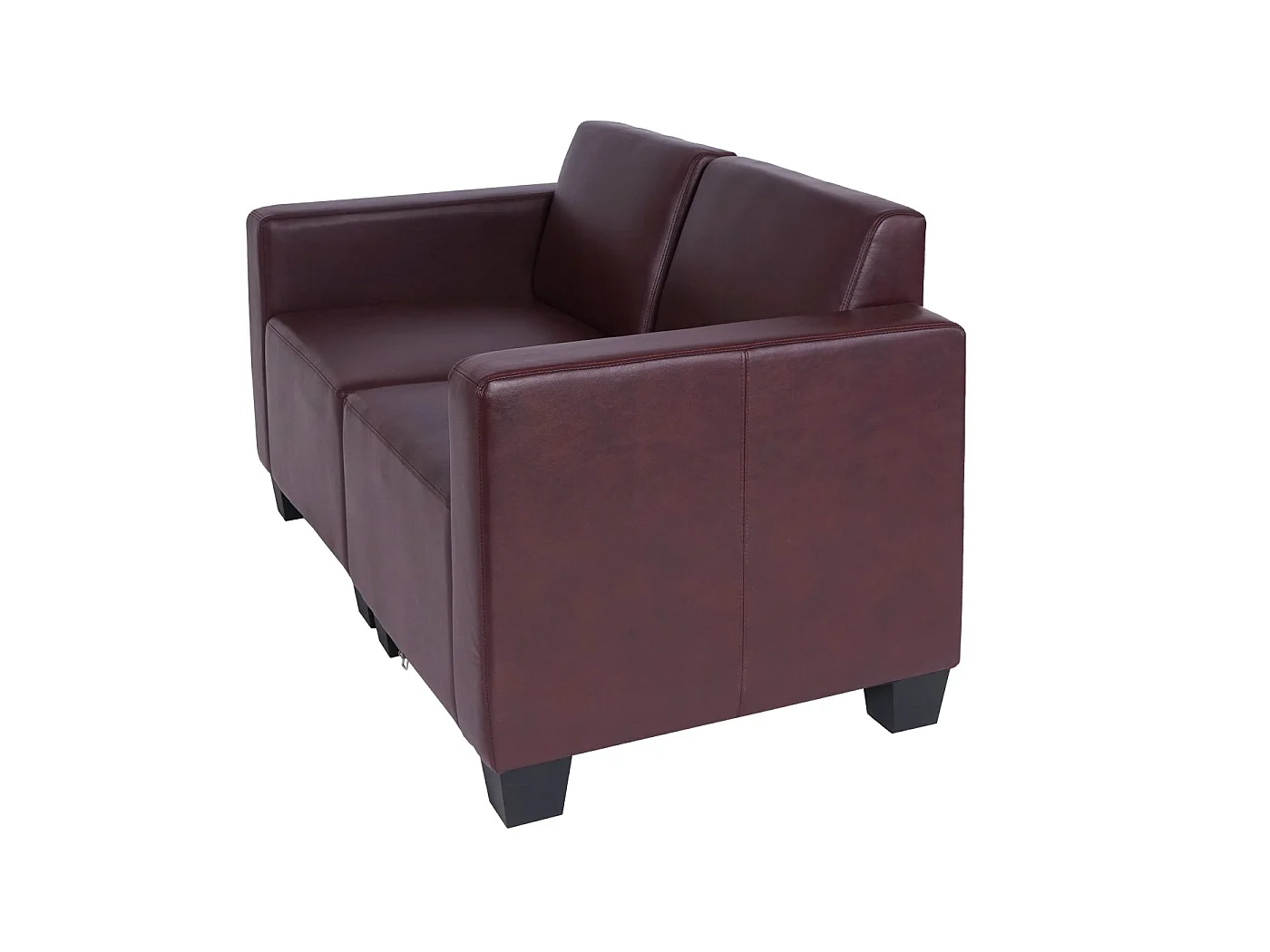 Canapé 2 places Moncalieri,  rouge-brun