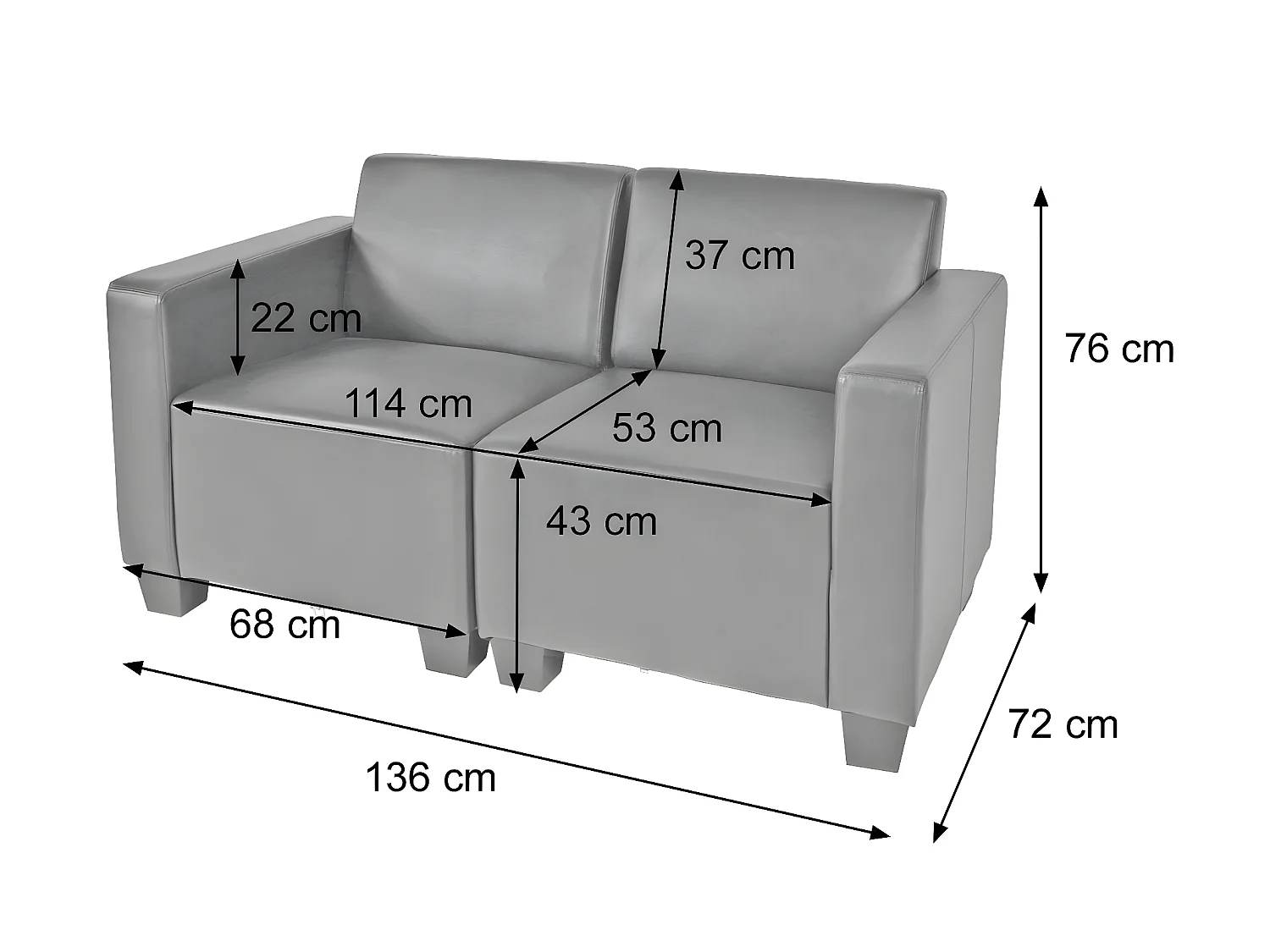 2-zitsbank Moncalieri,  roodbruin