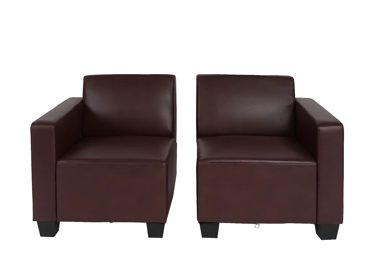 Canapé 2 places Moncalieri,  rouge-brun