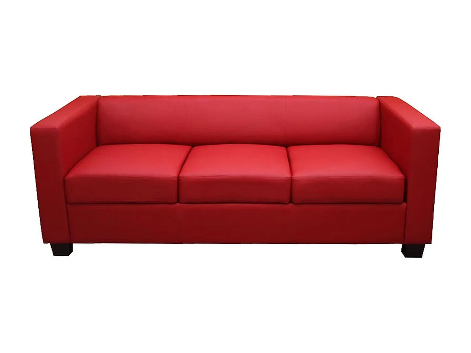 3-zitsbank Lille,  kunstleer, rood