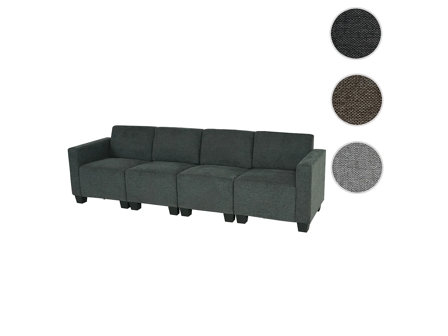 Sofá modular de 4 lugares Moncalieri,  cinzento antracite