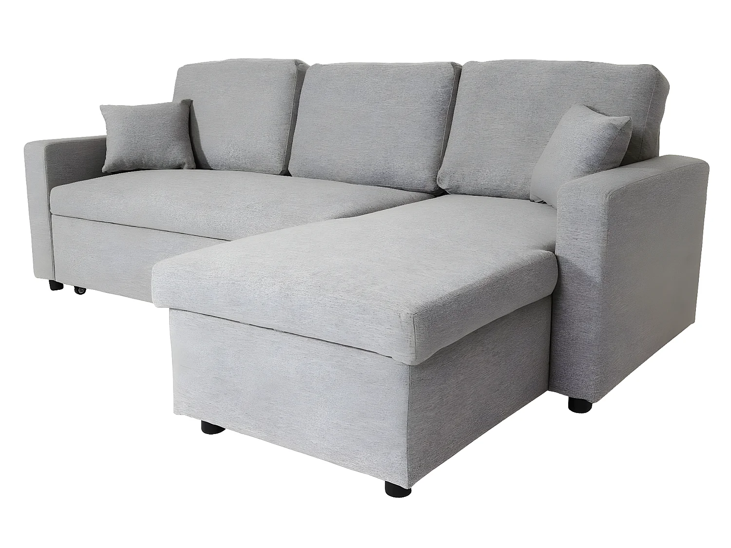 Ecksofa mit Bettkasten MCW-L17, Grau