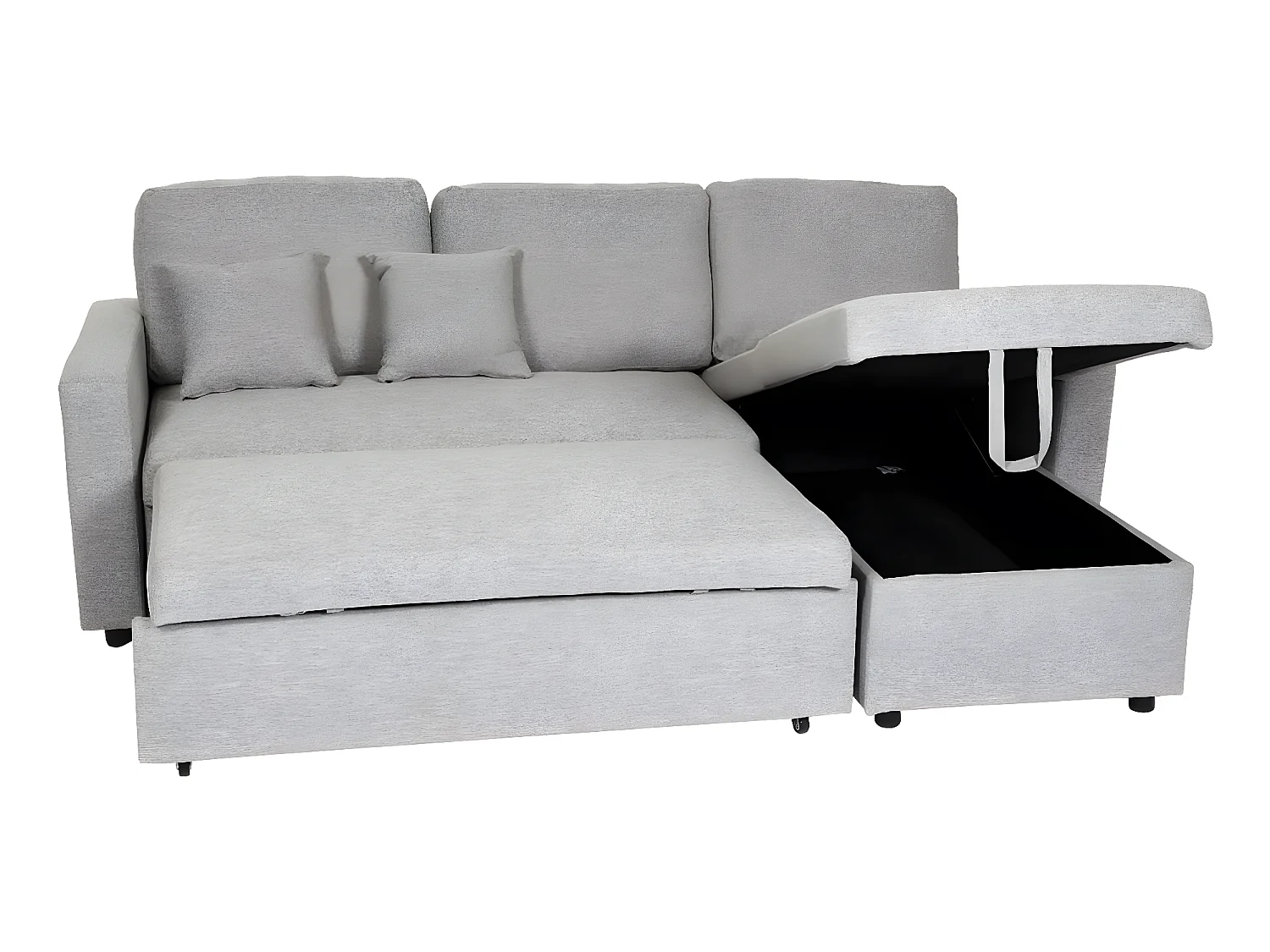 Ecksofa mit Bettkasten MCW-L17, Grau