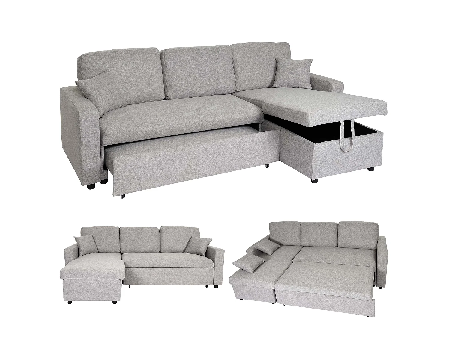 Hoekbank met bedbak MCW-L17,  grijs