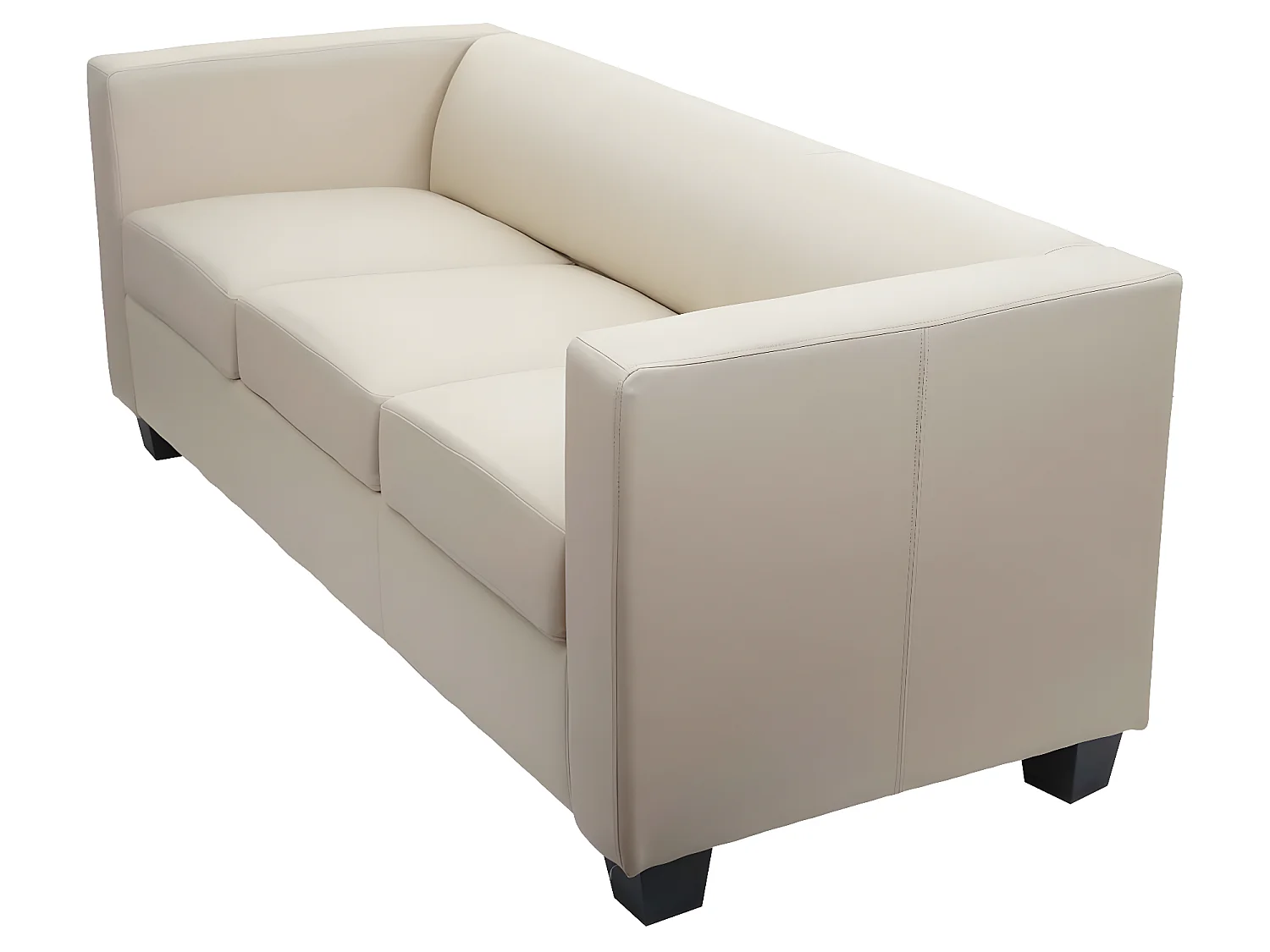 3er Sofa Lille, Leder, creme