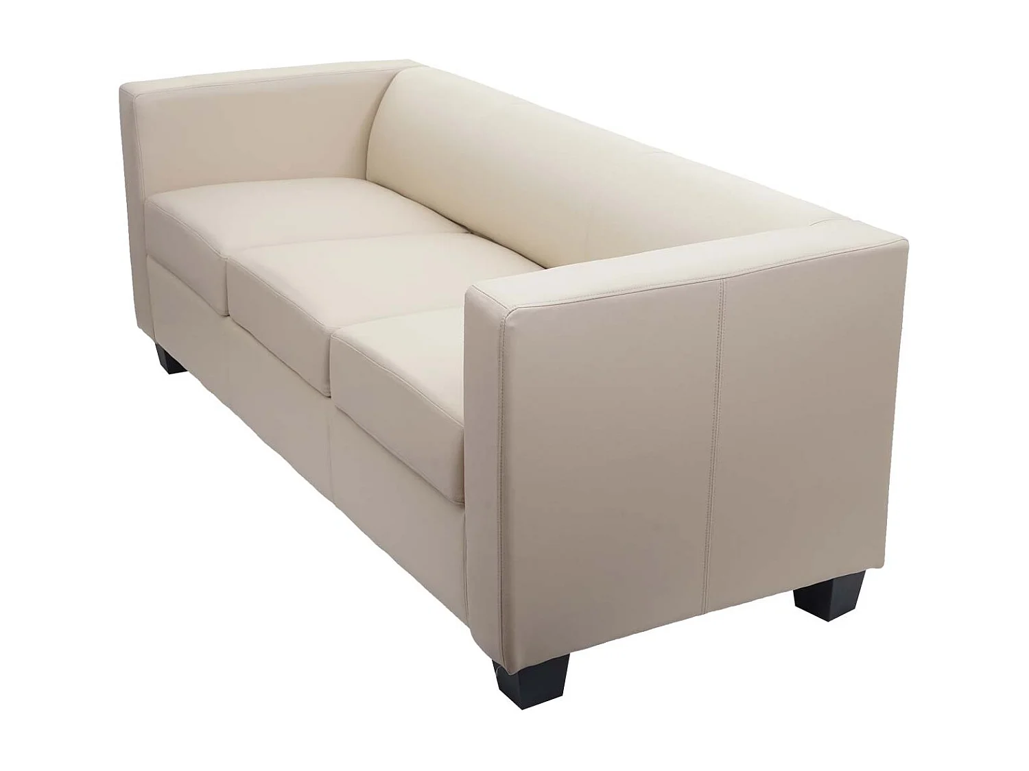 3er Sofa Lille, Leder, creme
