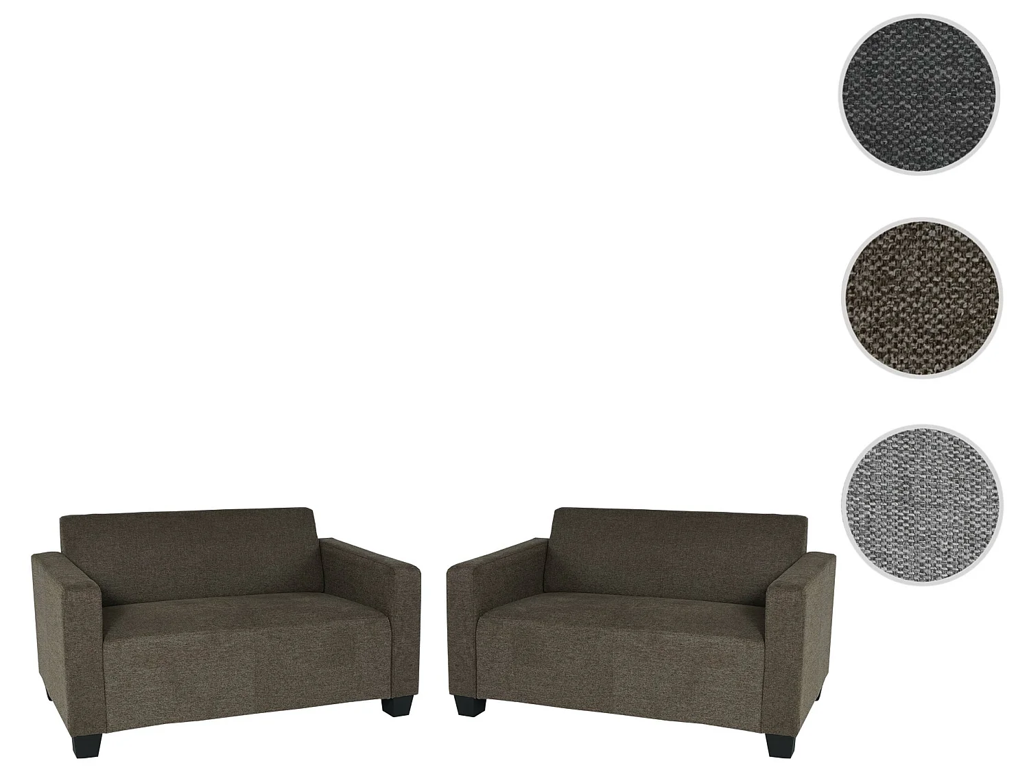 Moncalieri bankstel (set van 2),  bruin