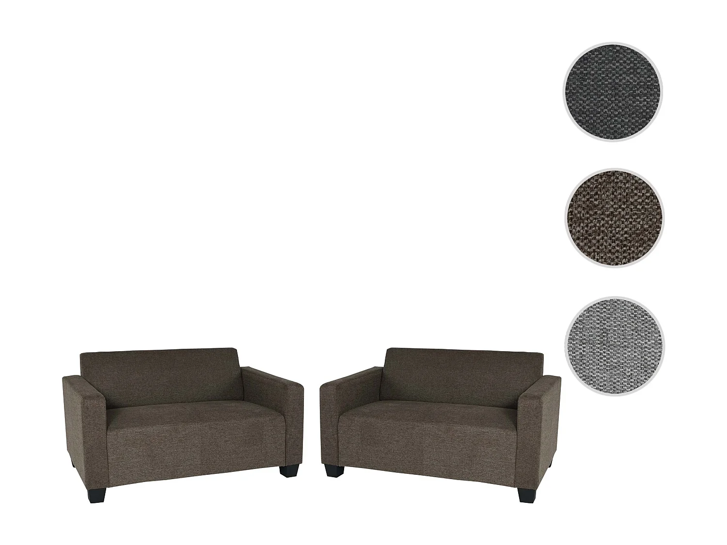 Sofa-Garnitur Moncalieri (2er-Set), Braun