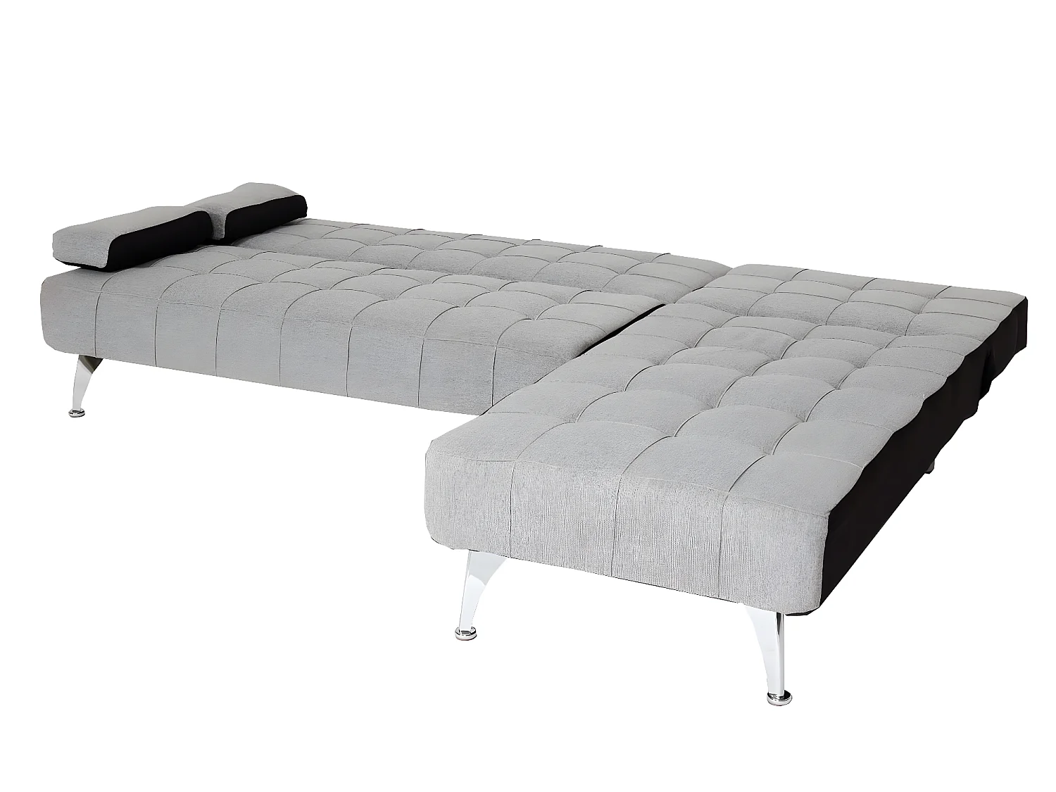 Sofa rozkładana MCW-K22,  tkanina/tekstylia jasnoszary, czarny