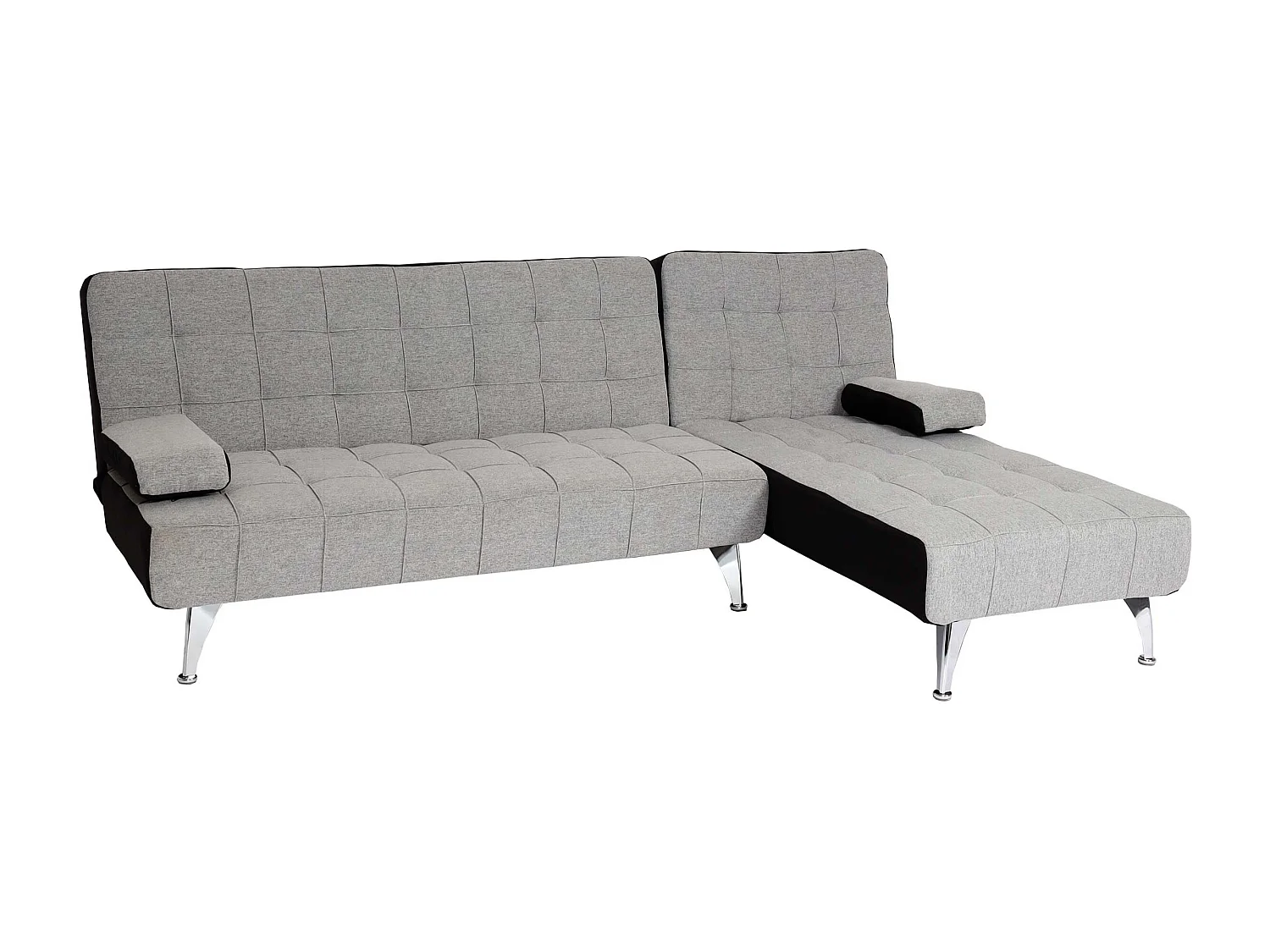Rozkładana sofa MCW-K22,  tkanina/materiał jasnoszary, czarny