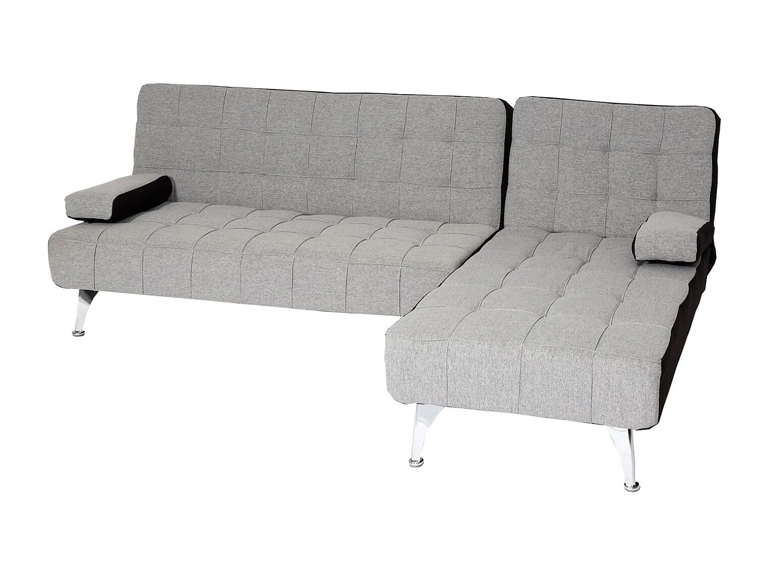 Rozkładana sofa MCW-K22,  tkanina/materiał jasnoszary, czarny