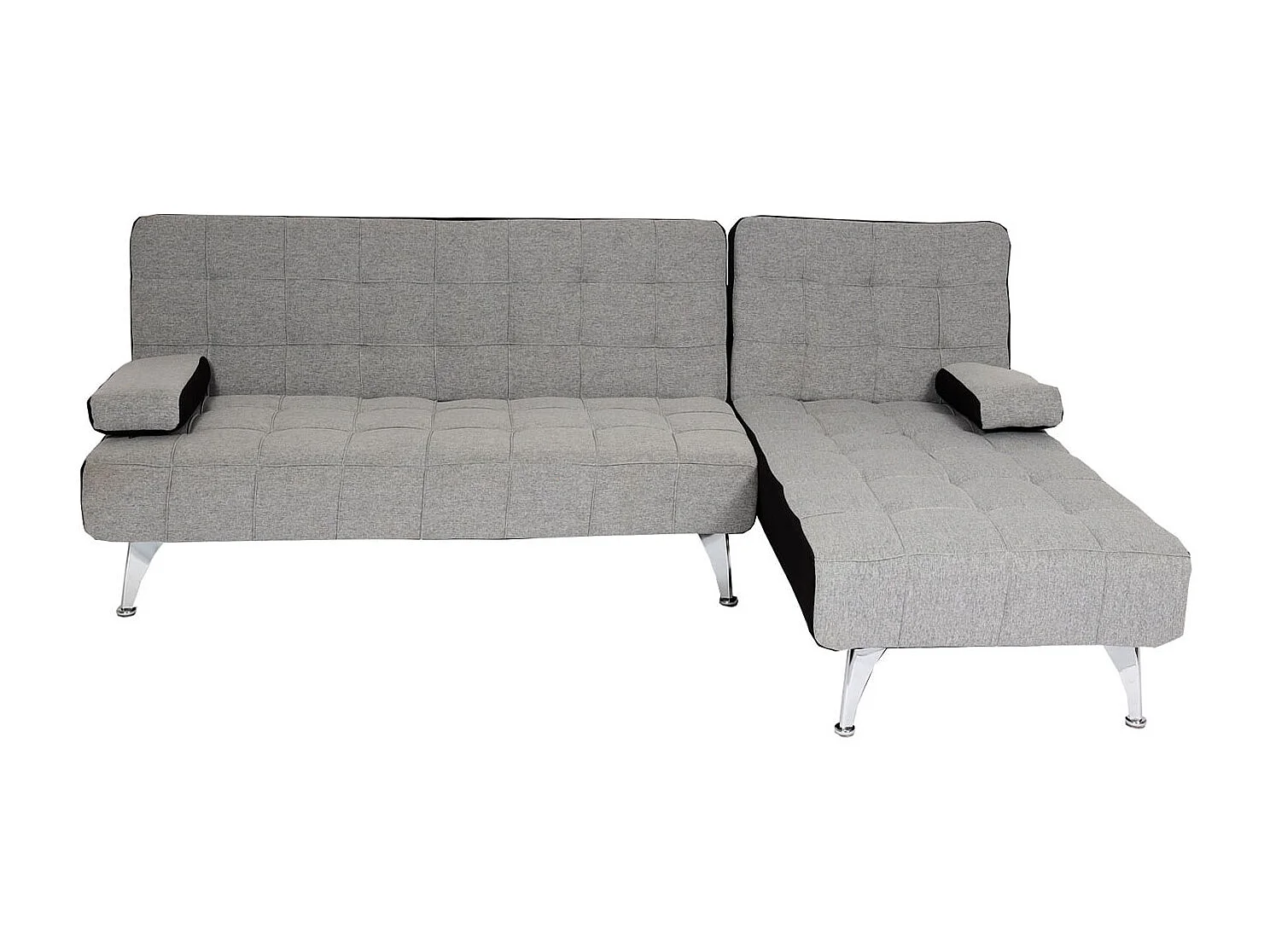 Rozkładana sofa MCW-K22,  tkanina/materiał jasnoszary, czarny