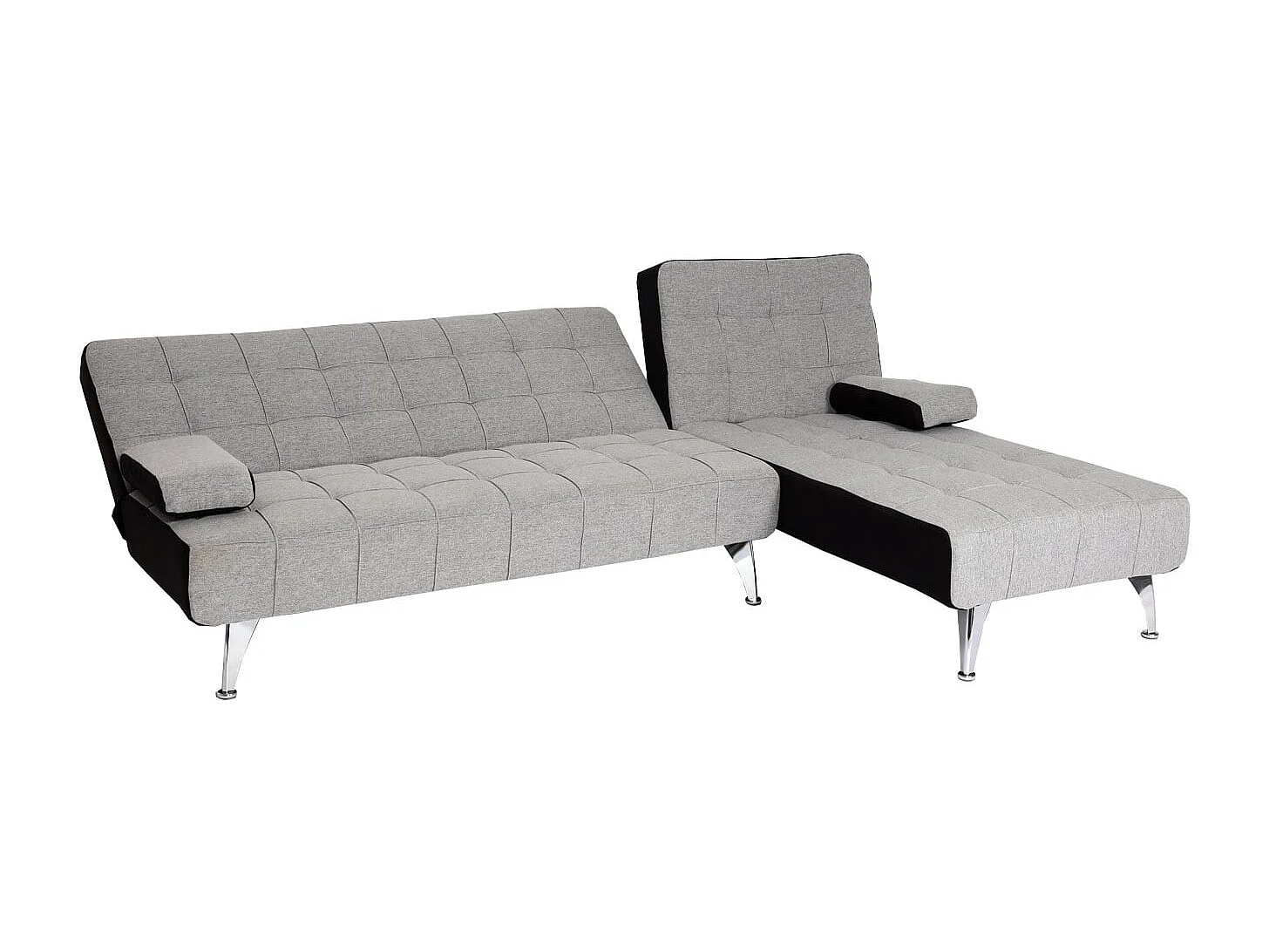 Rozkładana sofa MCW-K22,  tkanina/materiał jasnoszary, czarny