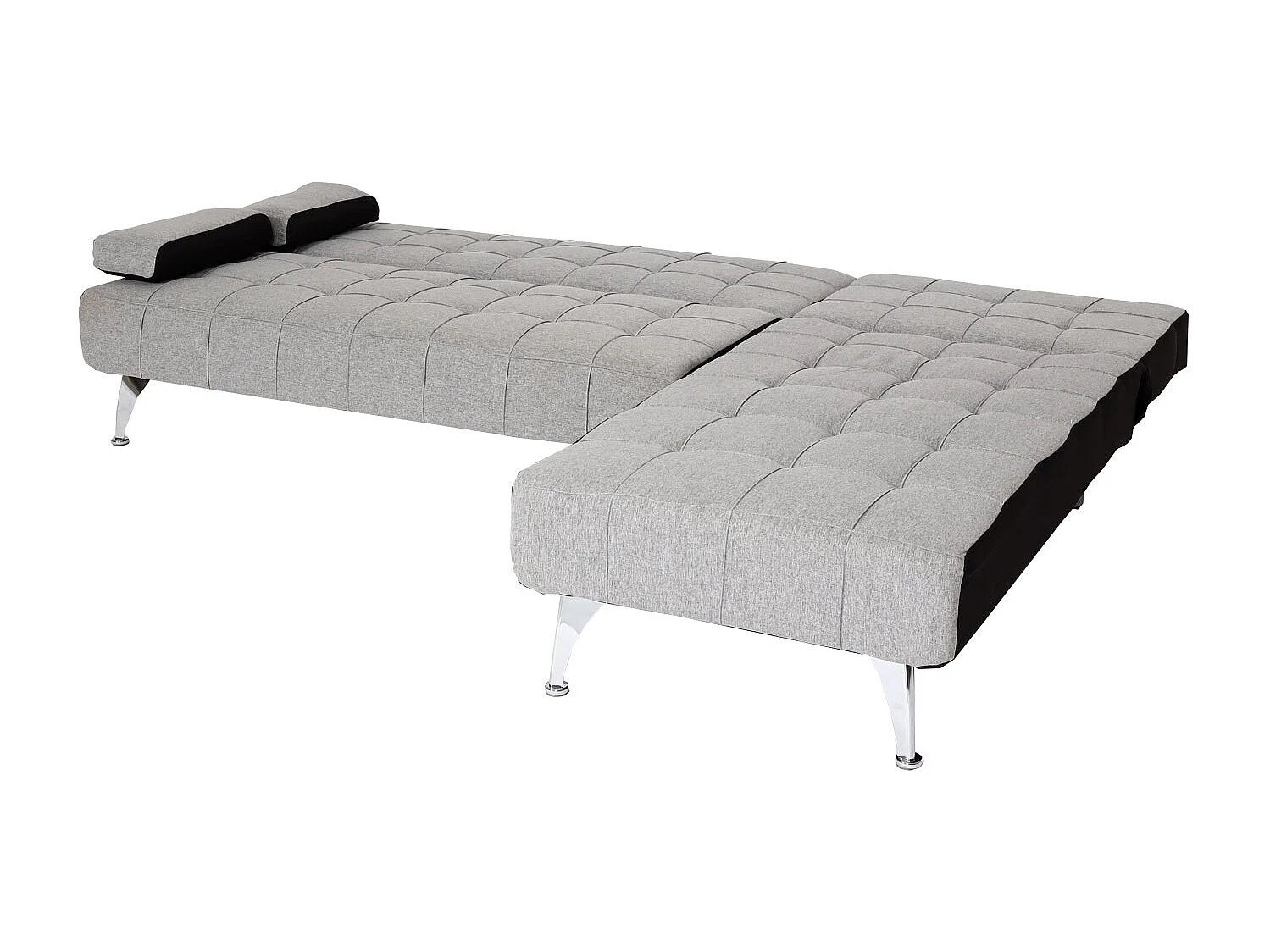 Rozkładana sofa MCW-K22,  tkanina/materiał jasnoszary, czarny